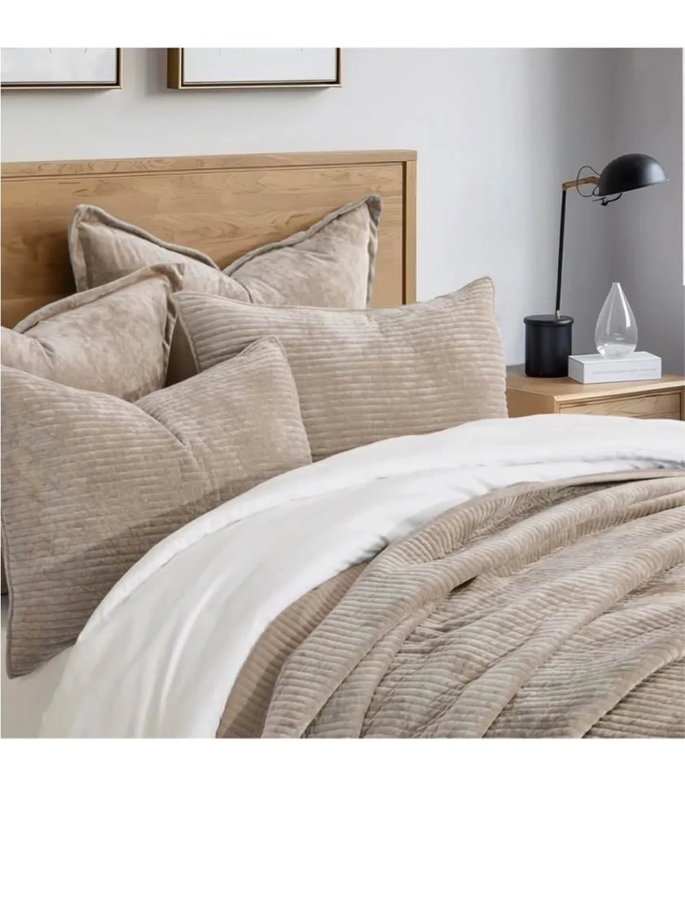 EverGrace Velvet Quilt Set King/Queen Size, Luxurious Soft Quilted Bedding Sets